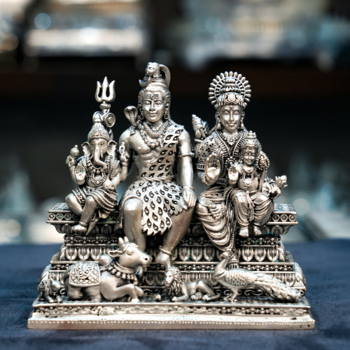 Shiva Shakti Silver Idol